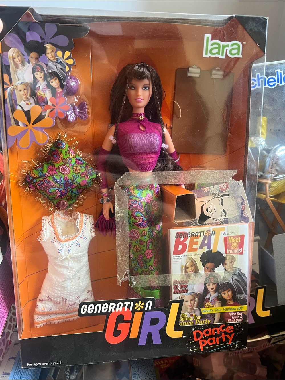 LARA Fuchsia Top with Paisley Green Maxi Skirt Fashion Doll